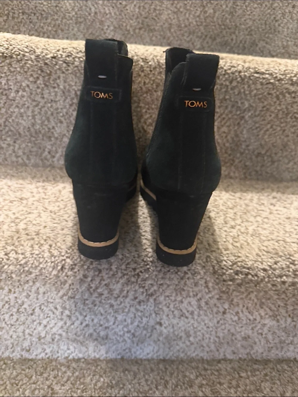 Toms black wedge